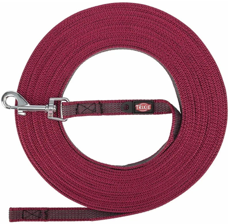 Hondenriem Trixie - Sleeplijn Sangria 15mtr S/M - Rubber Bekleed, Geen Handlus von Trixie in Rot – Produktfoto