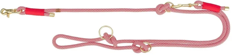 Hondenriem Trixie - Verstelbaar Rood/Creme - Soft Rope 200x0.6 cm, Karabijnhaak, Gouden Details von Trixie in Creme – Produktfoto