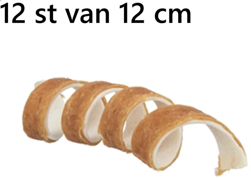hondensnack - denta fun eend - curl - 12 st - 28% eend - en kauwhuid voor kleine hondjes by Trixie – product photo