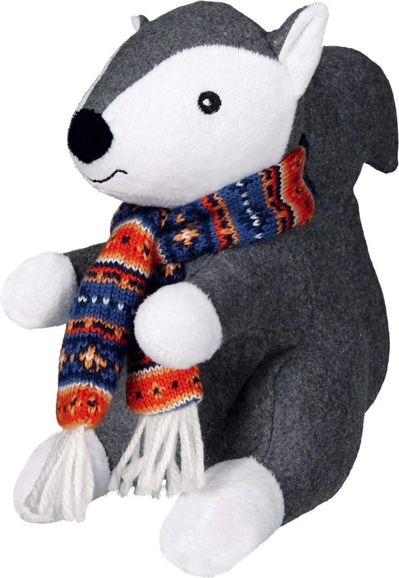 Hondenspeelgoed knuffel de Eekhoorn 20 cm de Trixie en Gris, Blanc – photo produit