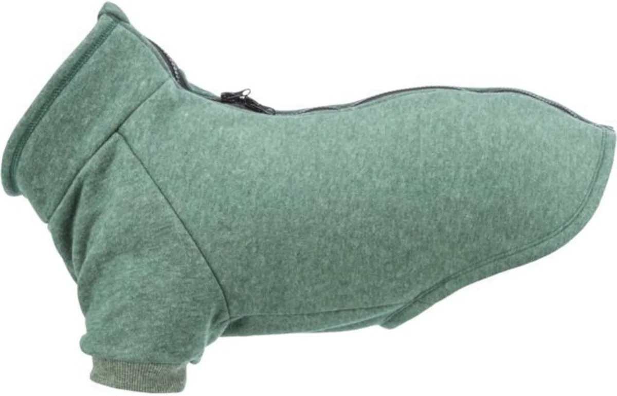 Hondentrui Trixie - Katoen Saliegroen - 30 cm, 2-weg-ritssluiting, warme kraag by Trixie in Dark green – product photo