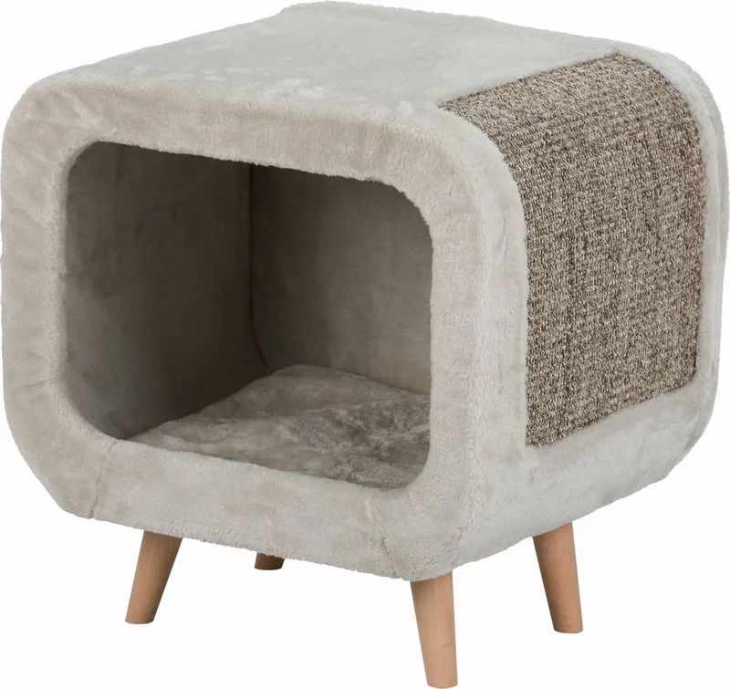 Kattenhuis - Alicia Relax Huis - Lichtgrijs/Grijs Gemêleerd - 48X48X38 cm fra Trixie i Blå – produktbillede 1 af 3
