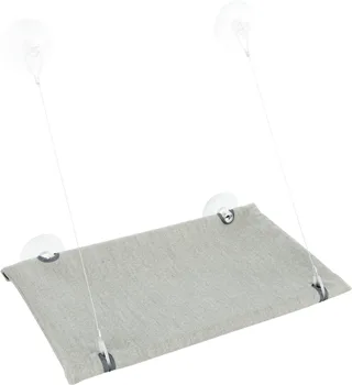Kattenmand Hangmat Raam Velours Grijs by Trixie in Blue – product photo 1 of 6