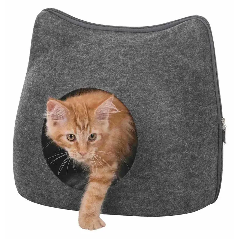 Kattenmand - Relax Iglo - Kat - Vilt - 38X37X35 cm de Trixie en Gris – photo produit 3 sur 6