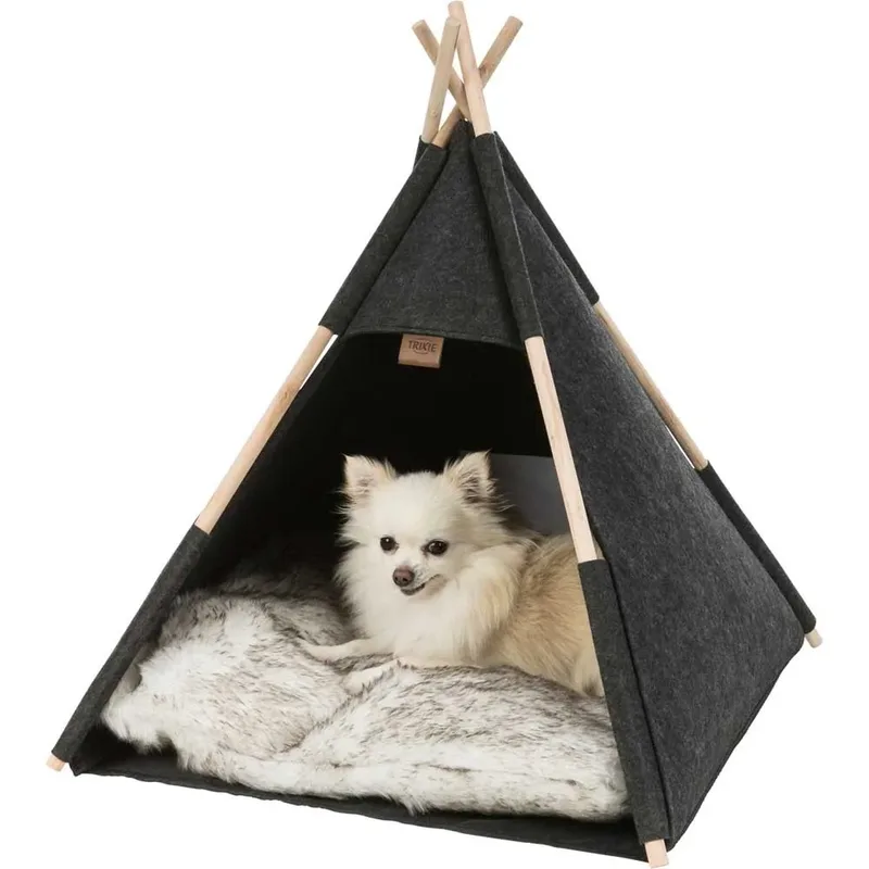 Kattenmand Tipi Vilt Antraciet de Trixie en Noir – photo produit 2 sur 6