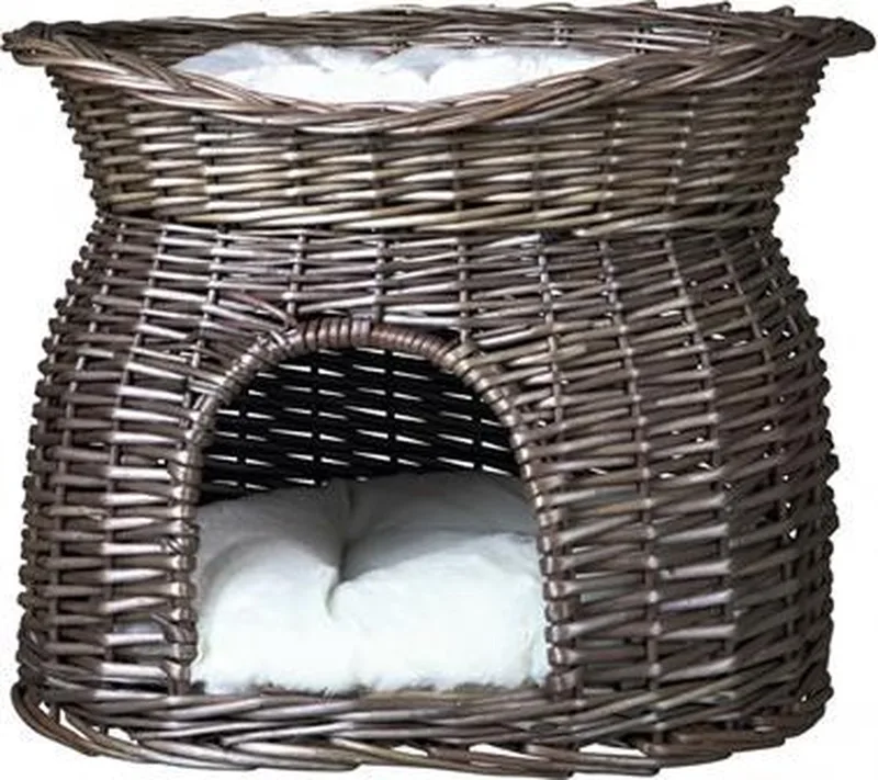 Kattenmand Trixie - Wilg - 2 Ligplaatsen, Uitneembare Kussens, 54x43x37 cm by Trixie in Grey – product photo