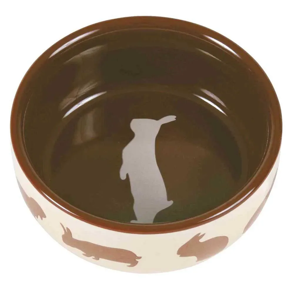 Keramische voerbak, gemixte konijnen prints 11 cm van Trixie – productfoto