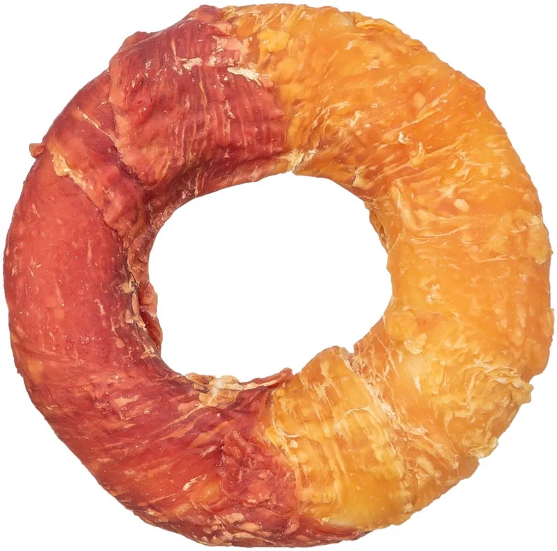 kip eend Donuts - 10 stuks - met kip en eend - snack voor de hond - runderhuid by Trixie – product photo