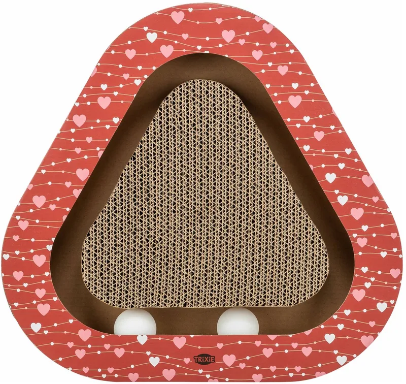 Krabplank Trixie - Driehoekig Karton met Speelballen - 36x36x5 cm by Trixie in Red – product photo
