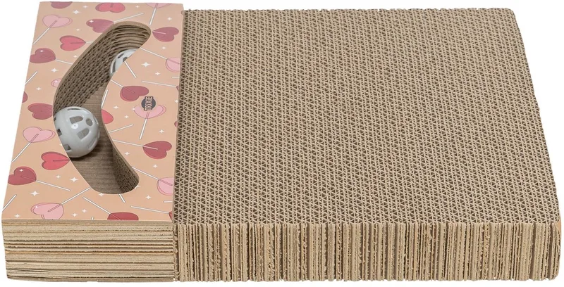 Krabplank Trixie - Hartjes Karton Met Speelballen - 38x30x5 cm de Trixie en Abrikoos – photo produit