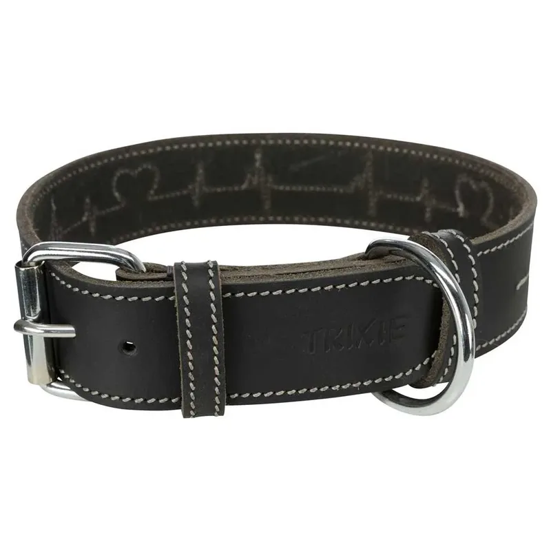 Leather Oiled Rustic Heartbeat Hondenhalsband från Trixie – produktbild 1 av 3