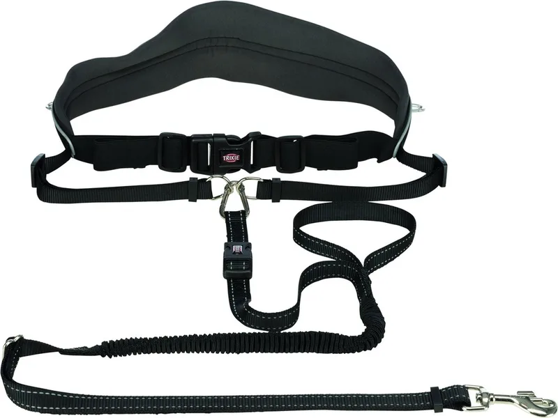 Looplijn Met Heupriem Hands Free - Riem - 120 cm x 12 cm de Trixie en Noir – photo produit 1 sur 2