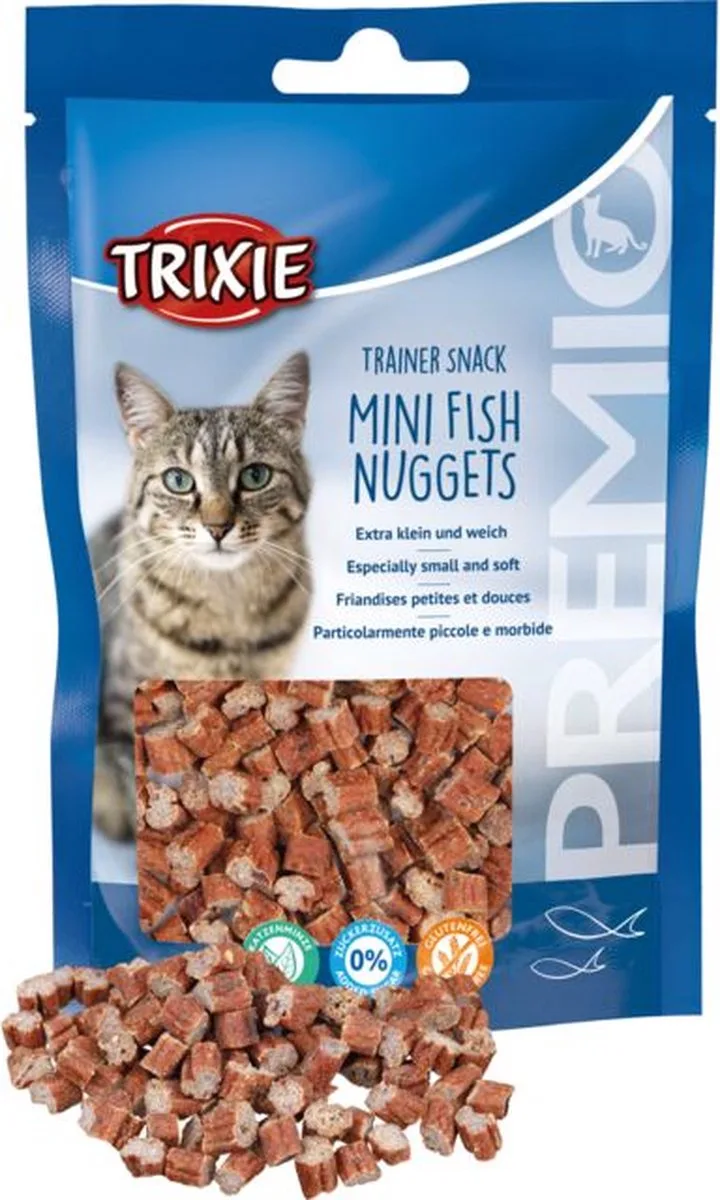 mini Fish Nuggets - kattensnoepjes - 5 zakjes van 50 gram von Trixie – Produktfoto