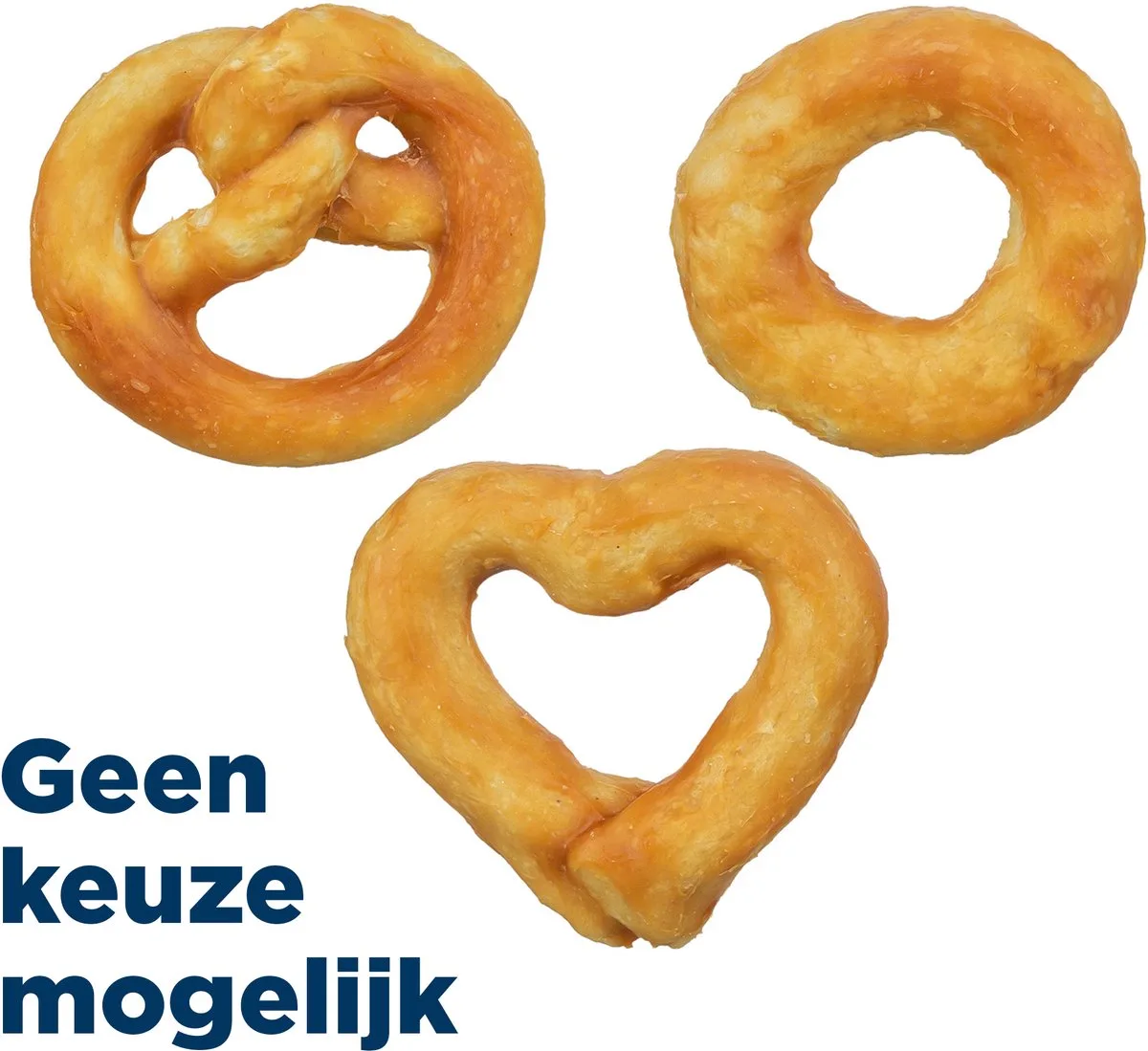 Mini Mix - Pretzel/Hart/Ring - Met Collageen - 6 cm - 20 gr - 90 st från Trixie – produktbild