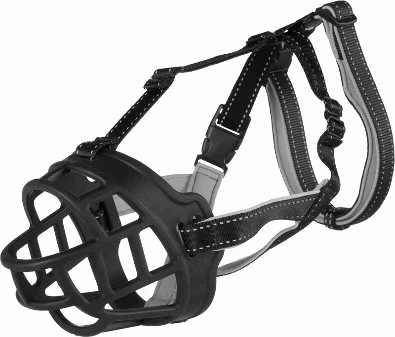 Muilkorf - Muzzle Flex Silicone - Maat M - Snuit Omtrek 25 cm by Trixie in Black – product photo