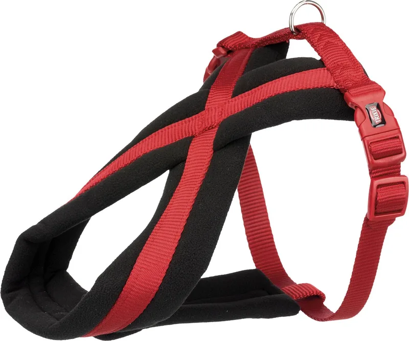 Premium Harnas / Hondentuigje - Nylon - Gevoerd - Maat: XS-XXS - Borstomvang: 26 - 28 cm (GELIEVE ALVORENS BESTELLEN EVEN OPMETEN) by Trixie in Red – product photo