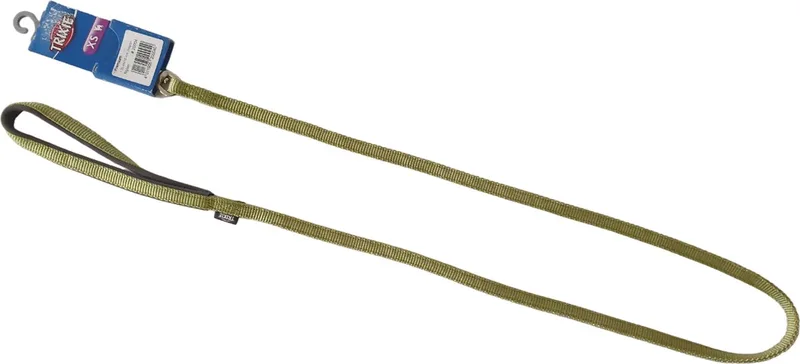 Premium Hondenlijn / Hondenriem - Nylon (dubbel) - Neopreen greep - XS - Breedte 10 mm - Lengte 120 cm de Trixie en Limegroen – photo produit