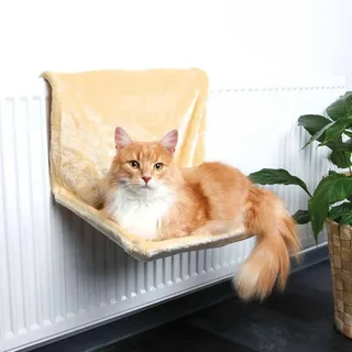 Radiatorhangmat - Pluche Beige - 48x26x30 cm, Verstelbare Beugels, Geschikt voor Katten tot 5 kg fra Trixie – produktbillede 2 af 2