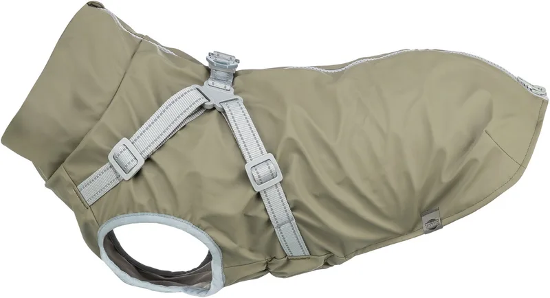 Regenjas Hond - Waterdicht 24cm - Reflecterende Elementen, Tuig Inclusief de Trixie en Olijfgroen – photo produit