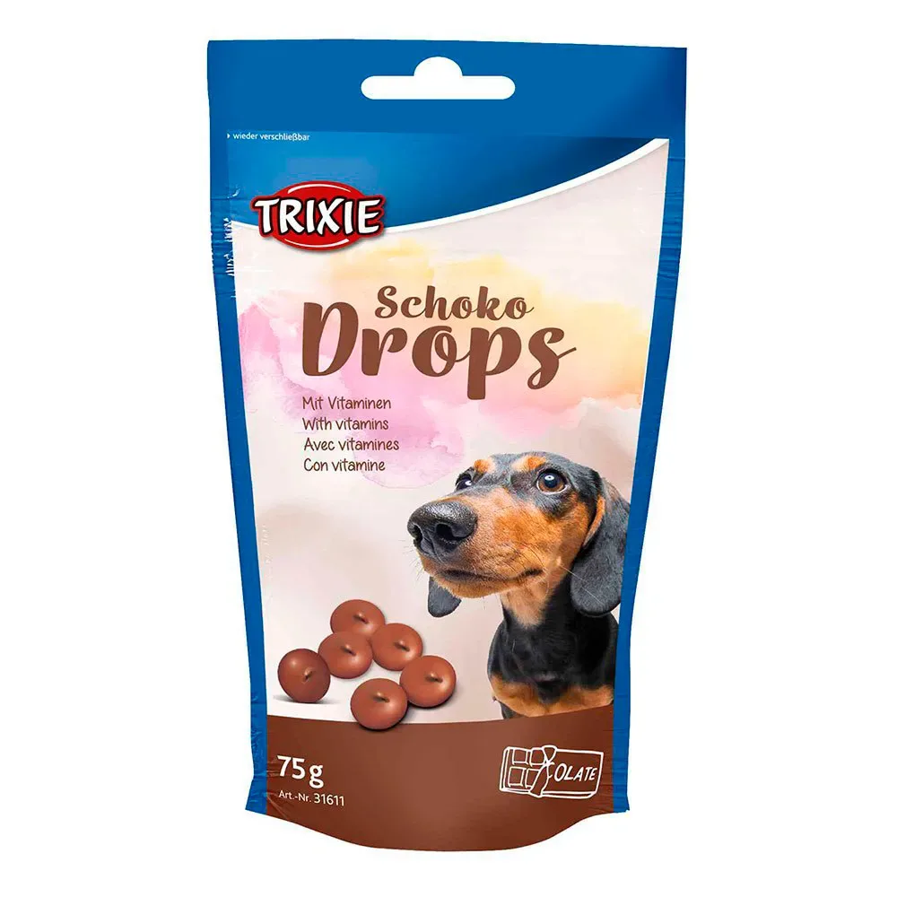 Schoko Drops met vitaminen, chocolade 75 GR von Trixie – Produktfoto