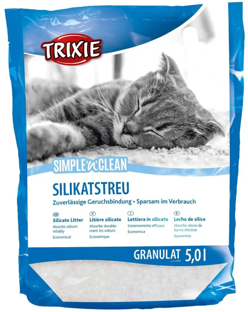 Silica Kattenbakvulling - 4 zakken van 2.2 kg/5liter - tot wel vier weken effectief de Trixie – photo produit