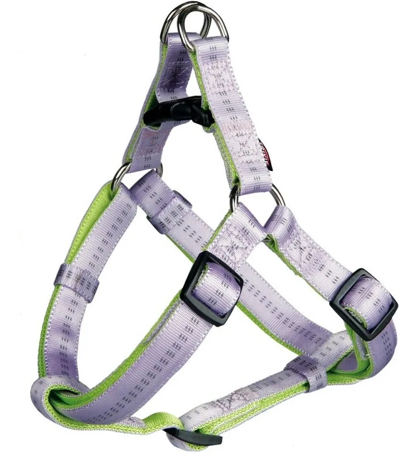 Softline Elegance Harnas / Hondentuigje - Nylon - XL - Breedte 25 mm - Borstomtrek 80 - 100 cm (GELIEVE ALVORENS BESTELLEN OPMETEN) de Trixie en Lila-Groen – photo produit