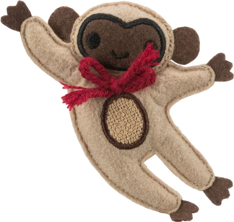 stoffen aap met catnip (12 CM) de Trixie en Beige – photo produit