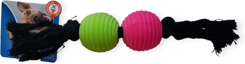 touw met ballen - speelgoed voor honden fra Trixie i Sort – produktbillede