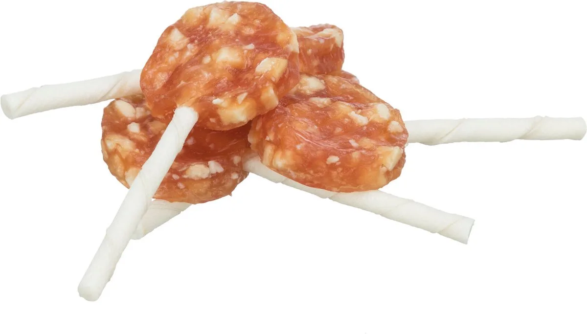 Trixie 16 kip/kaas lolly's - hondensnack - 10 cm - 16stuks från Trixie – produktbild