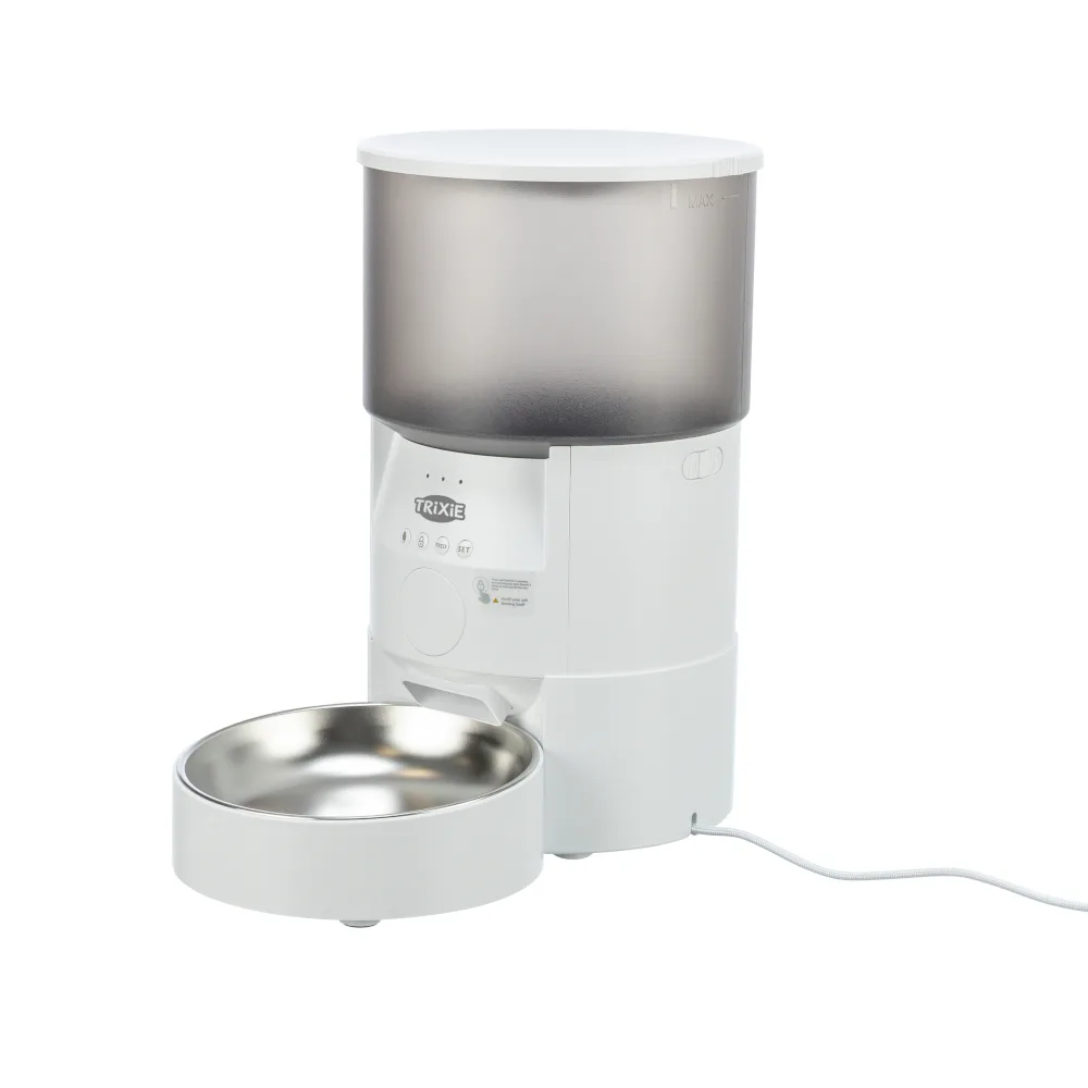 TX-S Smart voederautomaat, wit, tot 3 liter droogvoer wit kat hond by Trixie – product photo