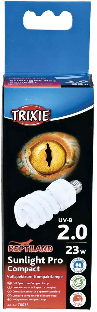 UV-B Lamp Trixie - Compact 23 Watt - 6x6x15.2 cm, UVB UVA Verlichting voor Reptielen en Amfibieën by Trixie in White – product photo 1 of 2