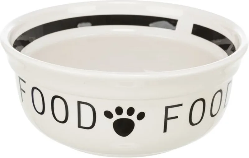 Voerbak - Hond - Food - Keramiek - Wit/Zwart - 2,6 ltr - 25 cm by Trixie in White – product photo