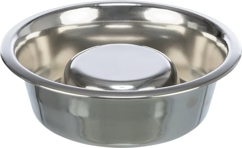 Voerbak - Hond - Slow Feeding - RVS - 0,6 ltr - 17 cm by Trixie in Silver – product photo
