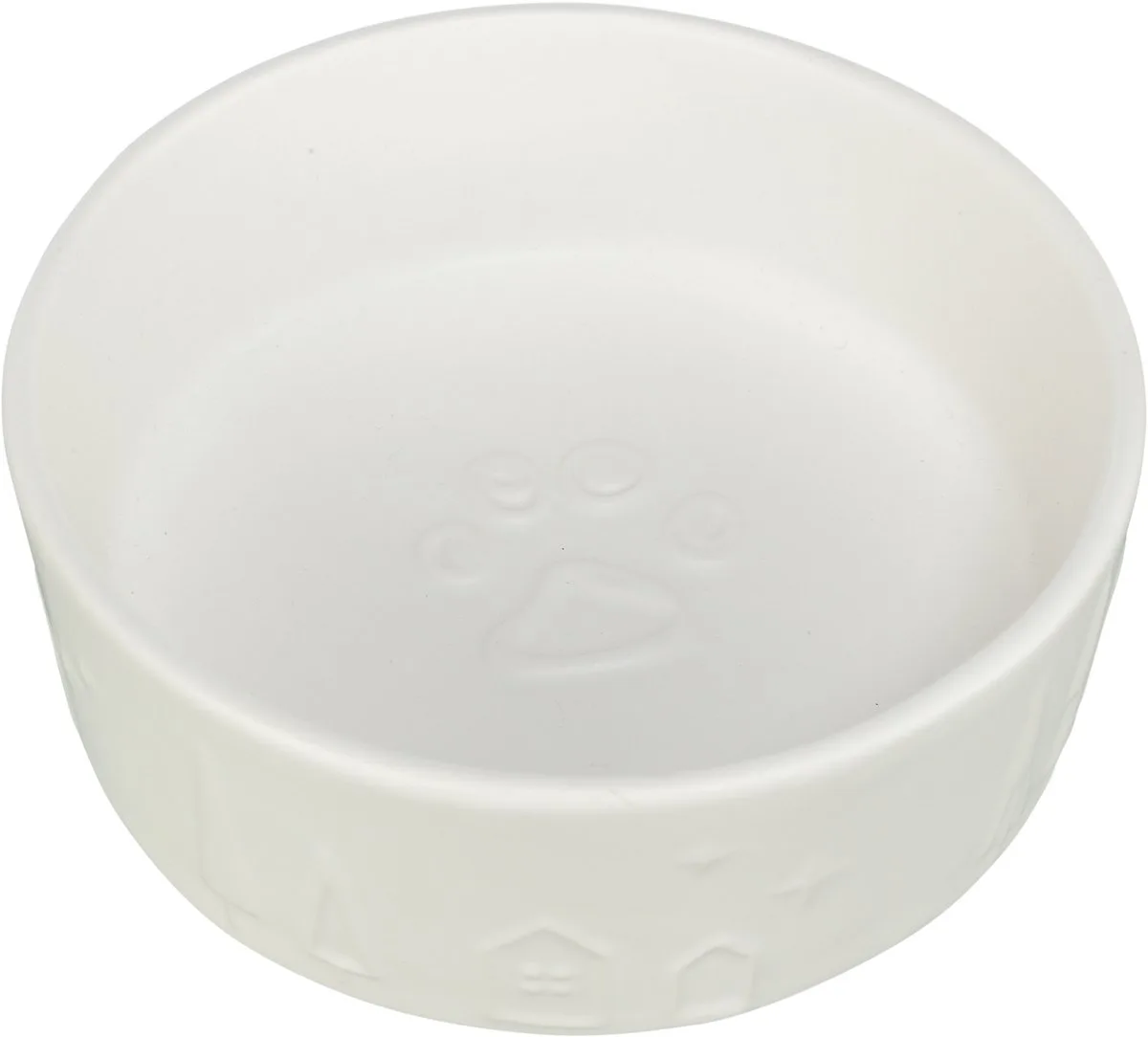 Voerbak Keramiek - Winters Reliëf - 12cm, 300ml, Stevige Hondenbak de Trixie en Blanc – photo produit