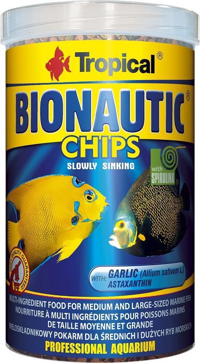 Bionautic Chips 1 Liter | Zeewater Visvoer | Aquarium Visvoer de Tropical – photo produit