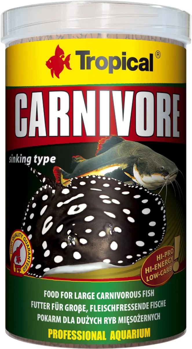 Carnivore - 1 Liter - Voer voor roofvissen - Visvoer von Tropical – Produktfoto