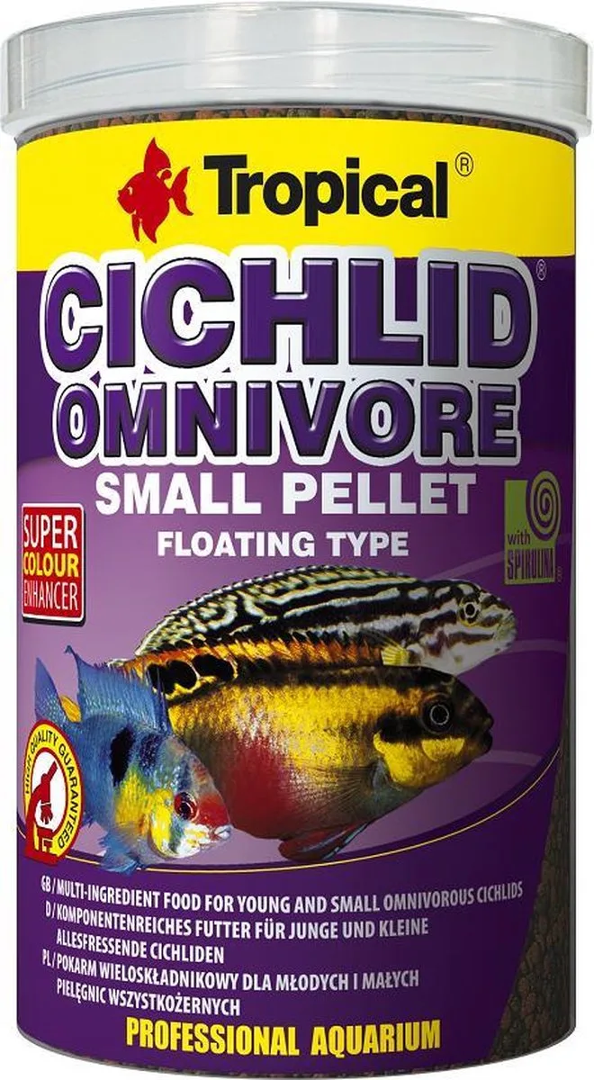 Cichlide Pellets | Omnivoor Small (1 Liter) | Cichlide Visvoer by Tropical – product photo