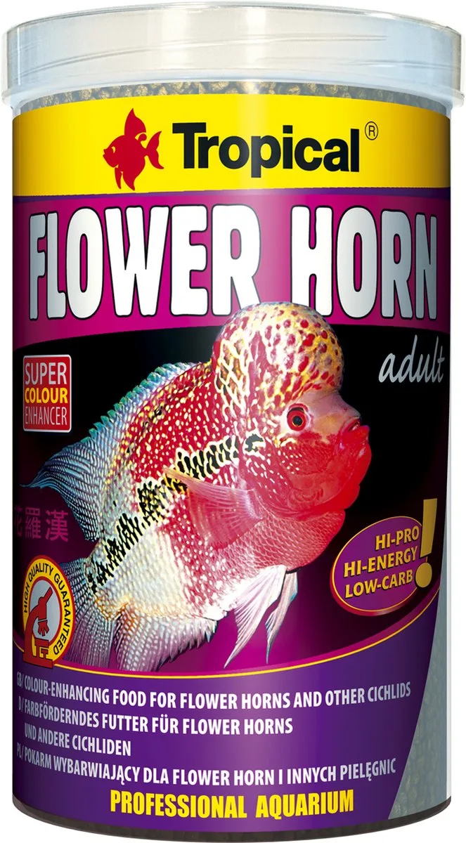 Flower Horn - 1 liter - Aquarium visvoer by Tropical – product photo