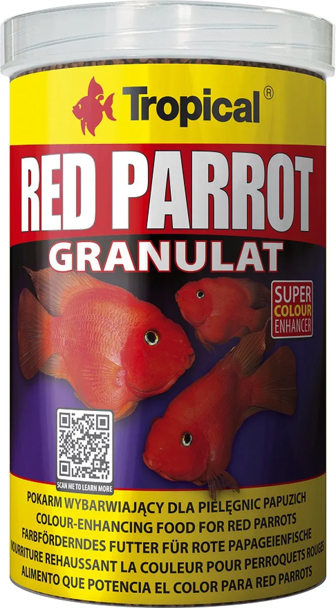Red Parrot Granulaat - 1 Liter - Papagaai cichliden voer - Visvoer von Tropical – Produktfoto