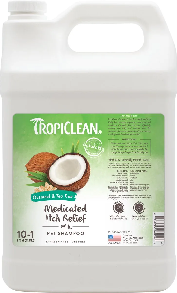 Havermout en Tea Tree - Anti-Jeuk Hondenshampoo - 3.8 L fra TropiClean – produktbillede