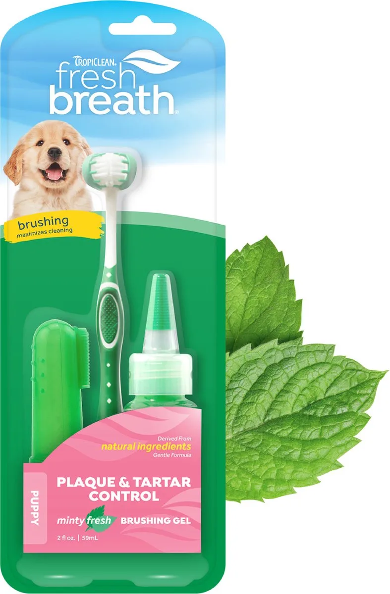 Puppy Tandgel met Tandenborstel - Clean Teeth Kit - 59 ML by TropiClean – product photo