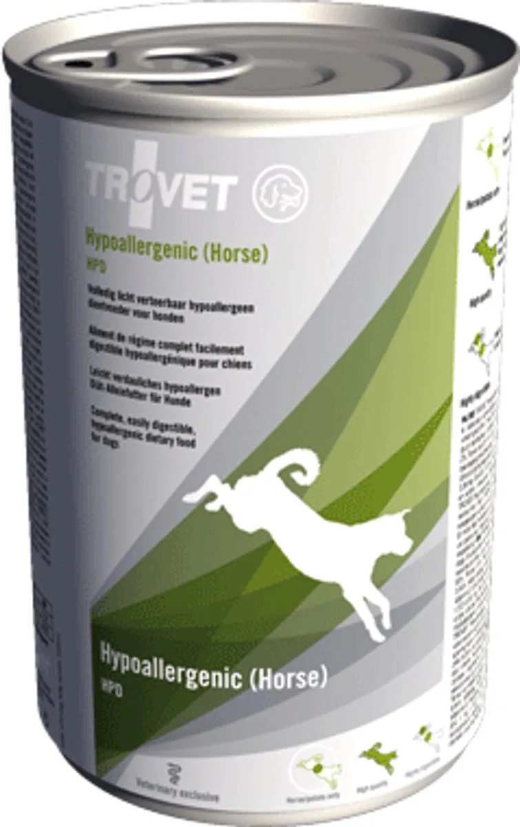Hypoallergenic HPD (Horse) Hond natvoer - 12 x 400 gr blikken de Trovet – photo produit