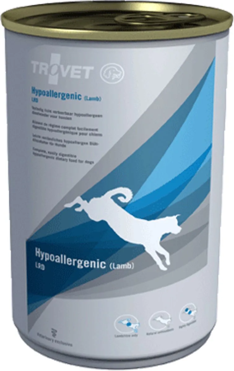 Hypoallergenic LRD (Lamb) Hond - 12 x 400 gr blikken van Trovet – productfoto