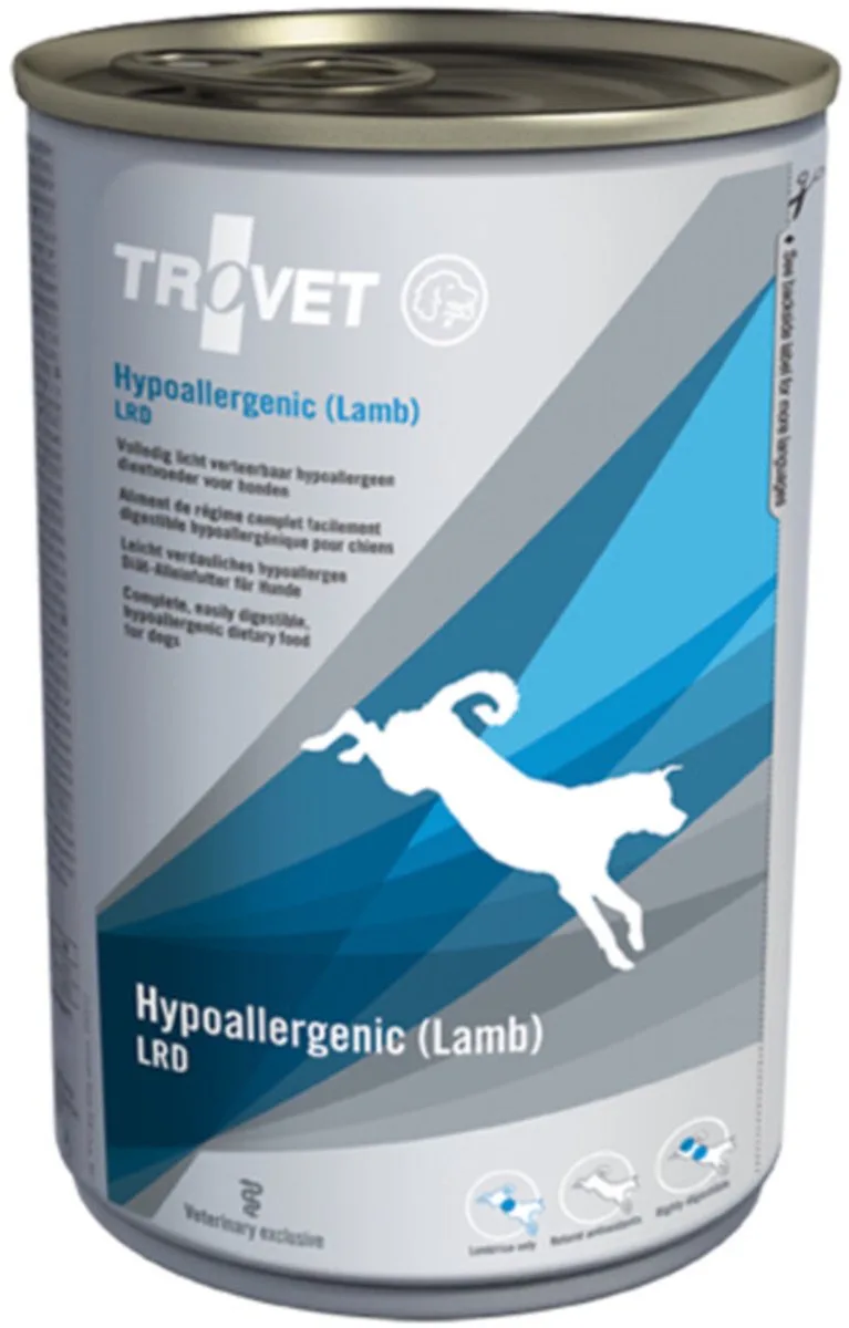 Hypoallergenic LRD (Lamb) Hond - 6 x 400 gr blikken van Trovet – productfoto