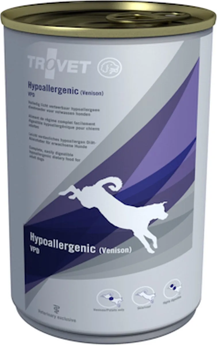 Hypoallergenic VPD (Venison) Hond - 24 x 400 gr blikken von Trovet – Produktfoto