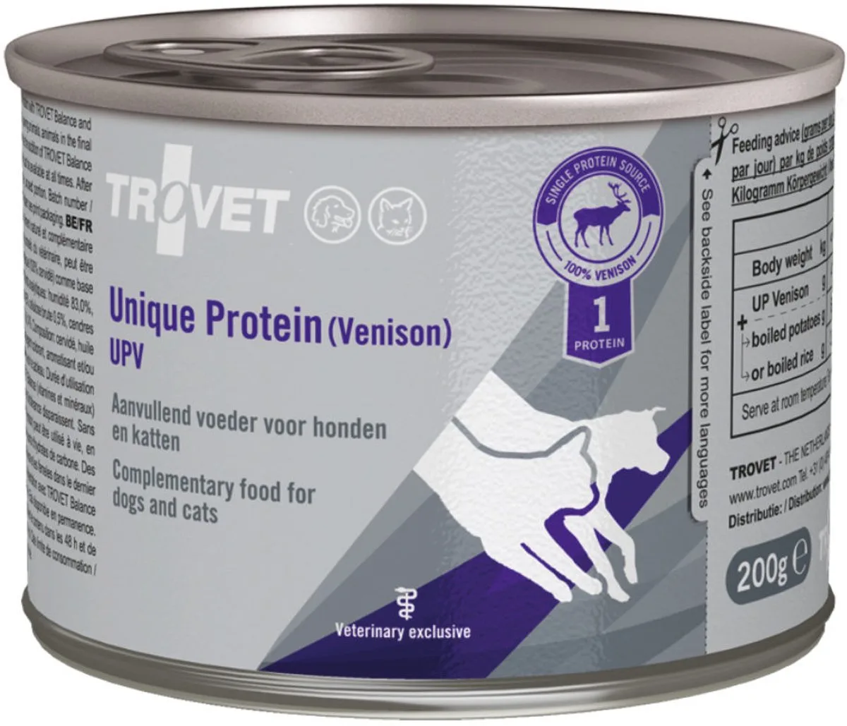 Unique Protein UPV (Venison) - 6 x 400 g de Trovet – photo produit