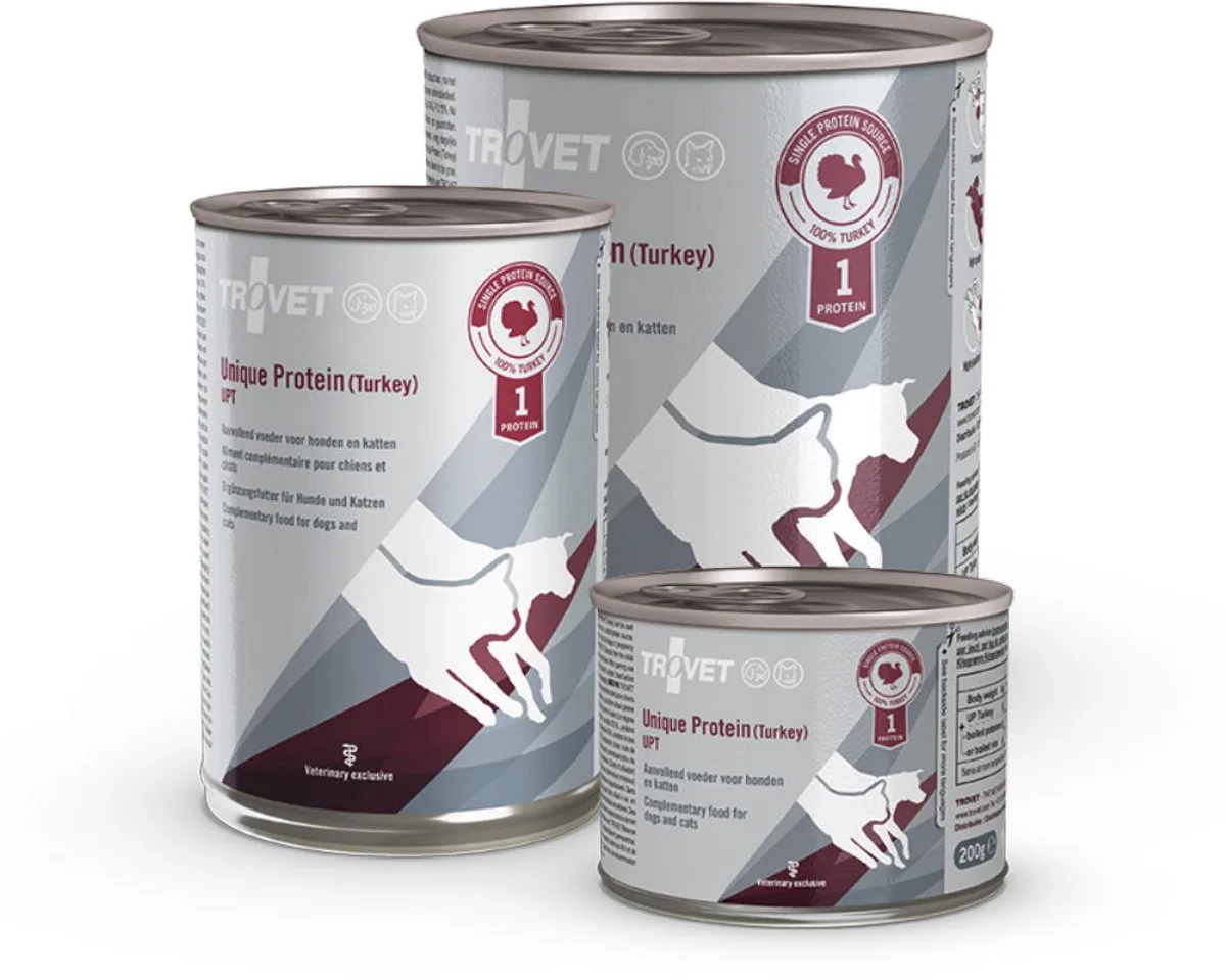 UPT Unique Protein Turkey 6 x 800 gram blikjes från Trovet – produktbild