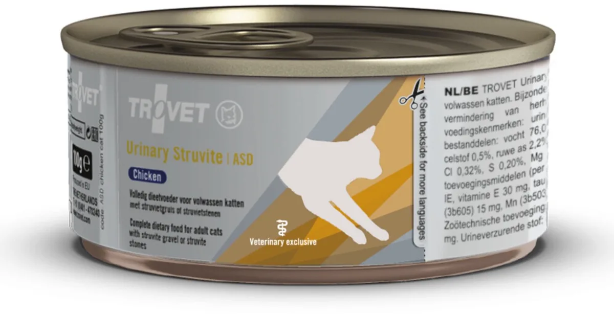 Urinary Struvite ASD (Chicken) Kat - 1 x 100 gram van Trovet – productfoto