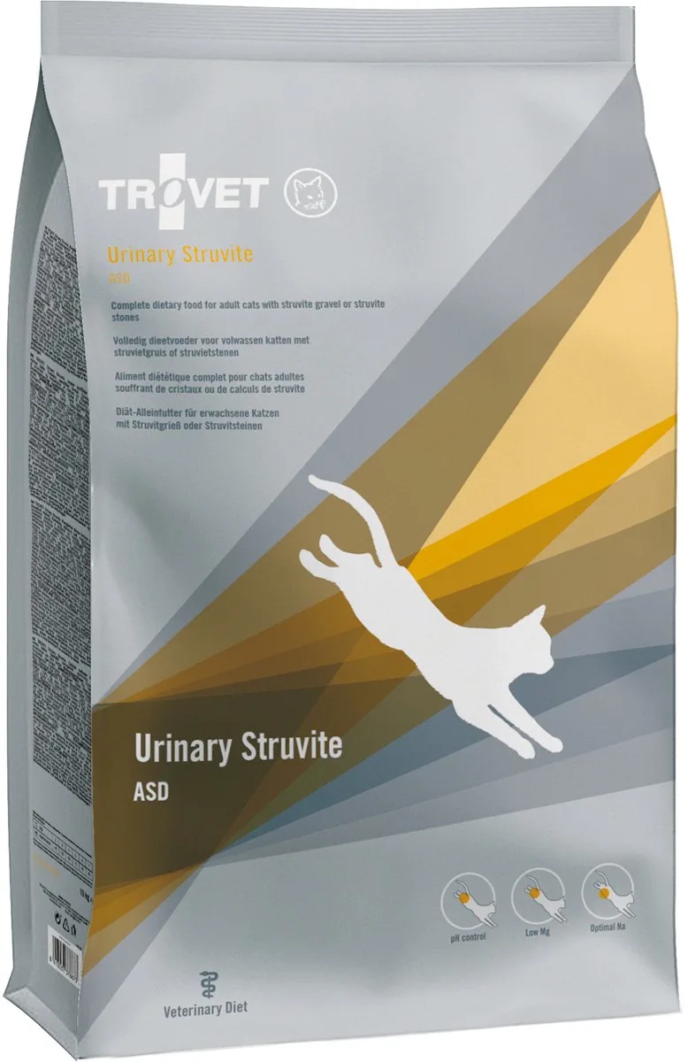 Urinary Struvite ASD Kat - 2,5 kg + 12 x 100 gram blikken (Beef) van Trovet – productfoto