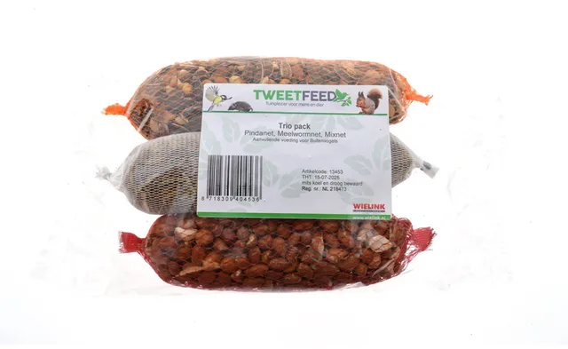 Trio Voernetjes 365 g - Pinda's, Meelwormen en Zonnepitten